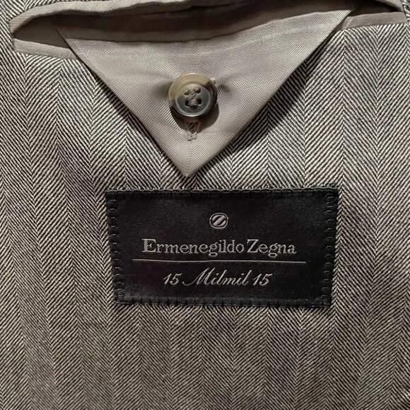 Zegna 15 Milmil 15 Gray Wool Sportcoat 44R Blazer Made in Italy - Picture 5 of 7